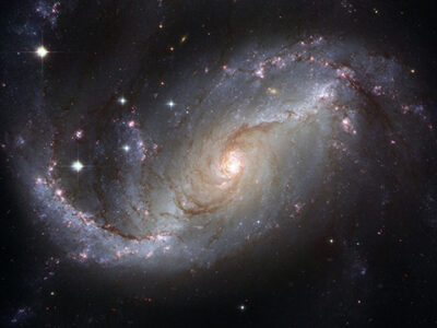 A swirling galaxy in space